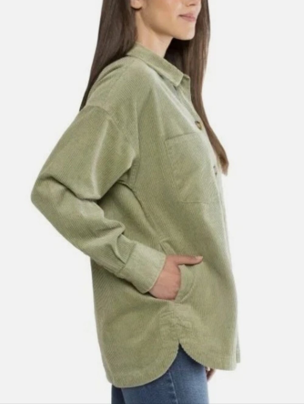 NEW! Matty M Green Corduroy Shacket Size S
